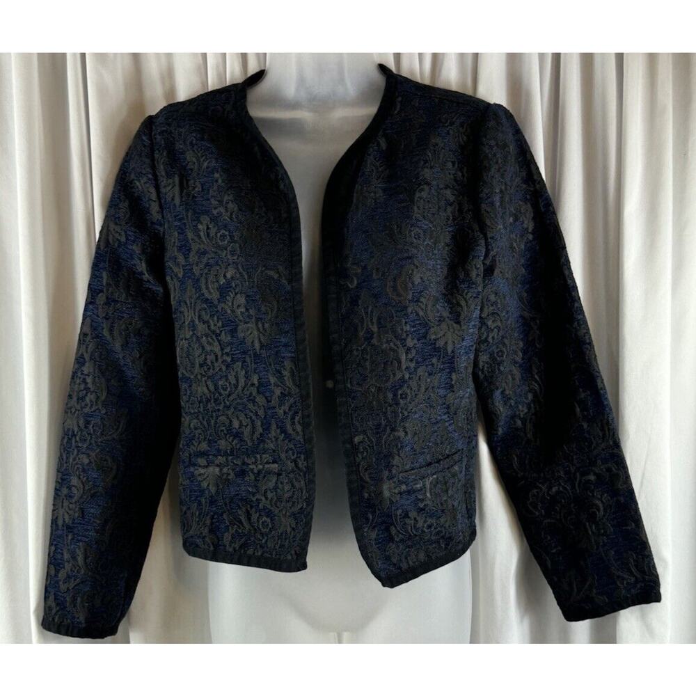 Old Navy Women's Blue and Black Patterned Jacket